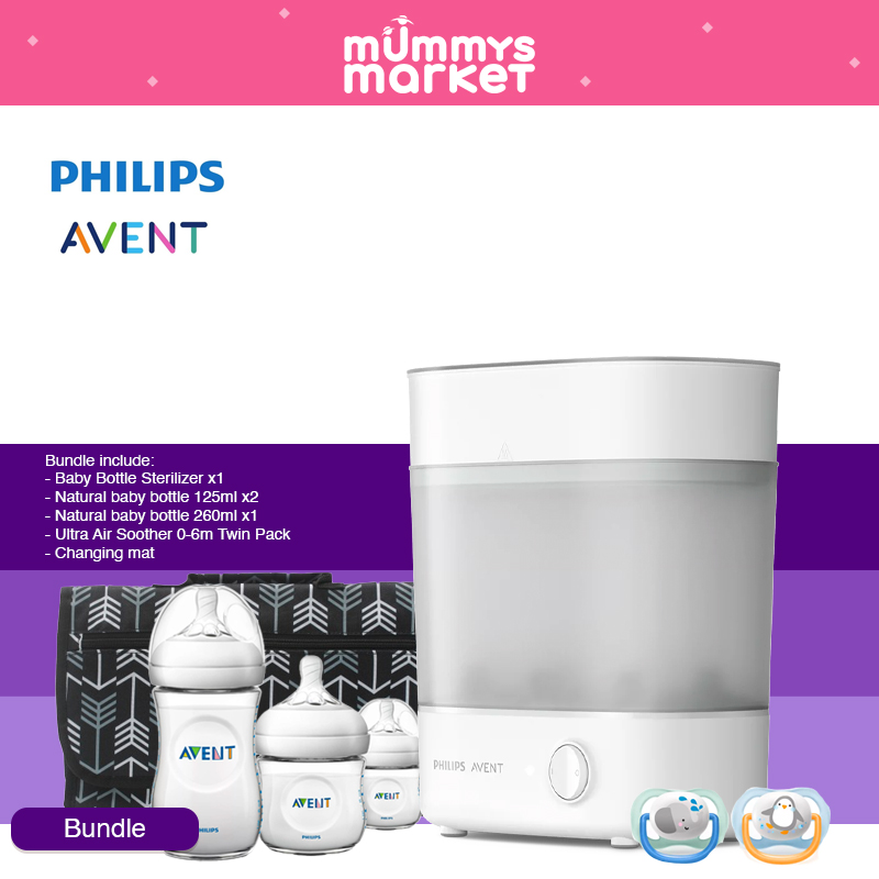 Philips Avent Newborn Essential Kit AV26 - Advanced Bottle Steam Sterilizer (SCF291/01) + FREE Gifts worth $77.20!